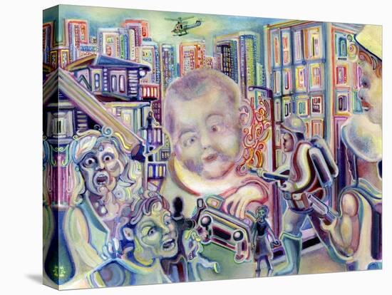 Baby Attack City-Josh Byer-Stretched Canvas