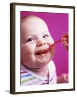 Baby Being Fed Baby Food-Alexandra Grablewski-Framed Photographic Print