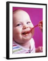 Baby Being Fed Baby Food-Alexandra Grablewski-Framed Photographic Print