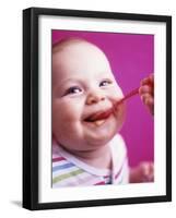 Baby Being Fed Baby Food-Alexandra Grablewski-Framed Photographic Print