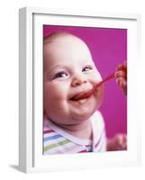 Baby Being Fed Baby Food-Alexandra Grablewski-Framed Photographic Print