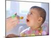 Baby Being Fed Baby Food-null-Mounted Photographic Print