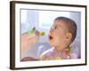 Baby Being Fed Baby Food-null-Framed Photographic Print