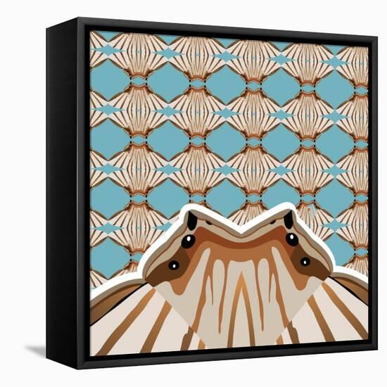 Baby Blue Sensu-Belen Mena-Framed Stretched Canvas