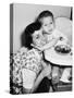 Baby Boy Hugging Mother at Dinner Time, Ca. 1953-null-Stretched Canvas