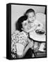 Baby Boy Hugging Mother at Dinner Time, Ca. 1953-null-Framed Stretched Canvas