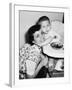 Baby Boy Hugging Mother at Dinner Time, Ca. 1953-null-Framed Photographic Print