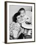 Baby Boy Hugging Mother at Dinner Time, Ca. 1953-null-Framed Photographic Print