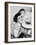 Baby Boy Hugging Mother at Dinner Time, Ca. 1953-null-Framed Photographic Print