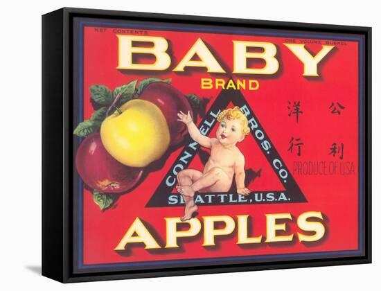 Baby Brand Apples, Fruit Crate Label-null-Framed Stretched Canvas