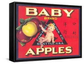 Baby Brand Apples, Fruit Crate Label-null-Framed Stretched Canvas