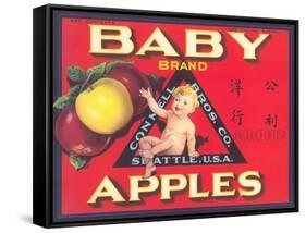 Baby Brand Apples, Fruit Crate Label-null-Framed Stretched Canvas