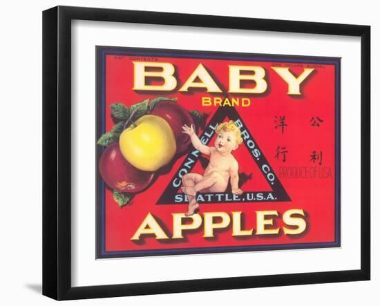 Baby Brand Apples, Fruit Crate Label-null-Framed Art Print