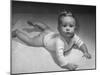 Baby Carol on Her Belly, Wearing Only a Shirt During the War Shortages-Nina Leen-Mounted Photographic Print