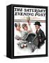 "Baby Carriage" Saturday Evening Post Cover, May 20,1916-Norman Rockwell-Framed Stretched Canvas