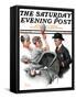 "Baby Carriage" Saturday Evening Post Cover, May 20,1916-Norman Rockwell-Framed Stretched Canvas