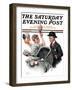 "Baby Carriage" Saturday Evening Post Cover, May 20,1916-Norman Rockwell-Framed Giclee Print