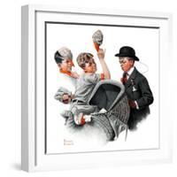 "Baby Carriage" Saturday Evening Post Cover, May 20,1916-Norman Rockwell-Framed Giclee Print