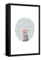 Baby Cheetah Circle-Leah Straatsma-Framed Stretched Canvas