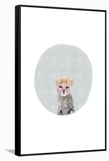 Baby Cheetah Circle-Leah Straatsma-Framed Stretched Canvas