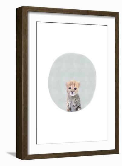 Baby Cheetah Circle-Leah Straatsma-Framed Art Print