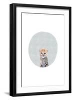 Baby Cheetah Circle-Leah Straatsma-Framed Art Print