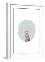 Baby Cheetah Circle-Leah Straatsma-Framed Art Print