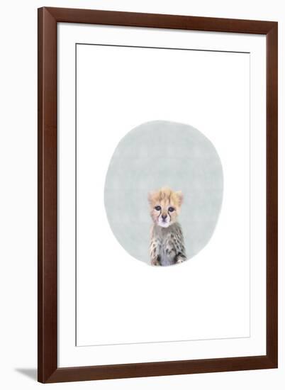 Baby Cheetah Circle-Leah Straatsma-Framed Art Print