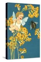 Baby Cherub Crying at Scarab-null-Stretched Canvas
