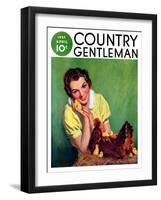 "Baby Chicks," Country Gentleman Cover, April 1, 1937-Tom L. Chore-Framed Giclee Print