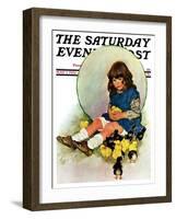 "Baby Chicks," Saturday Evening Post Cover, May 7, 1932-Ellen Pyle-Framed Giclee Print