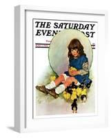 "Baby Chicks," Saturday Evening Post Cover, May 7, 1932-Ellen Pyle-Framed Giclee Print