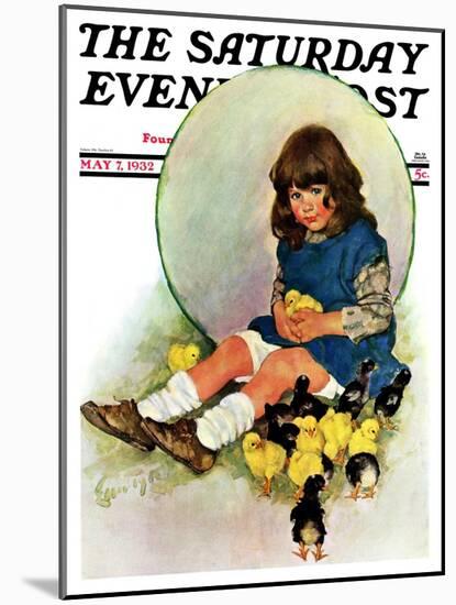 "Baby Chicks," Saturday Evening Post Cover, May 7, 1932-Ellen Pyle-Mounted Giclee Print