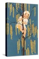 Baby Climbing Tree-null-Stretched Canvas