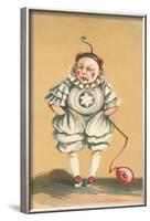 Baby Clown with Balloon on String-null-Framed Art Print