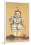 Baby Clown with Balloon on String-null-Framed Art Print