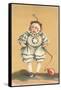 Baby Clown with Balloon on String-null-Framed Stretched Canvas