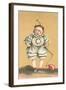 Baby Clown with Balloon on String-null-Framed Art Print