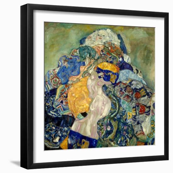 Baby (Cradl)-Gustav Klimt-Framed Premium Giclee Print