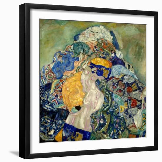 Baby (Cradl)-Gustav Klimt-Framed Giclee Print