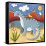 Baby Dippy The Diplodocus-Sophie Harding-Framed Stretched Canvas