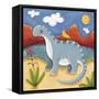 Baby Dippy The Diplodocus-Sophie Harding-Framed Stretched Canvas