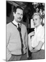 BABY DOLL, 1956 On the set, Eli Wallach and Carroll Baker (b/w photo)-null-Mounted Photo