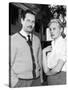 BABY DOLL, 1956 On the set, Eli Wallach and Carroll Baker (b/w photo)-null-Stretched Canvas