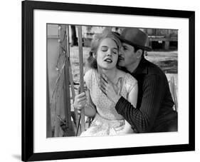 Baby Doll by Elia Kazan with Carroll Baker and Eli Wallach, 1956 (b/w photo)-null-Framed Photo