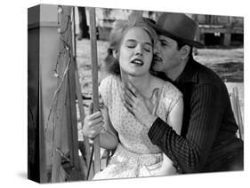 Baby Doll by Elia Kazan with Carroll Baker and Eli Wallach, 1956 (b/w photo)-null-Stretched Canvas