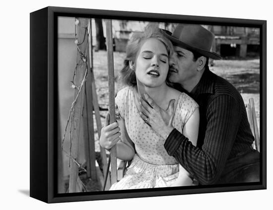 Baby Doll by Elia Kazan with Carroll Baker and Eli Wallach, 1956 (b/w photo)-null-Framed Stretched Canvas