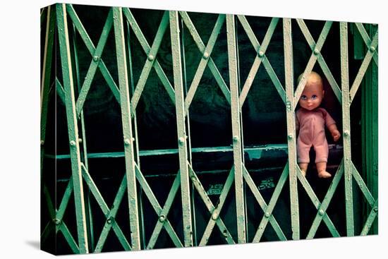 Baby Doll Through Security Fence NYC-null-Stretched Canvas