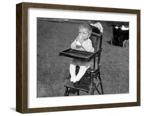 Baby Drinking Milk-null-Framed Photographic Print