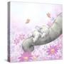 Baby Elepant Sleeping-MAKIKO-Stretched Canvas